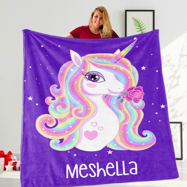 Custom Name Unicorn Blankets - Ship from USA