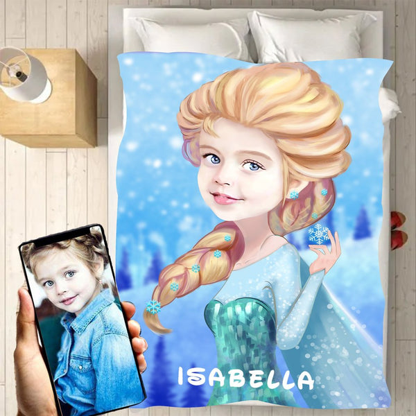 Personalized Portrait Velveteen Plush Blankets (P)